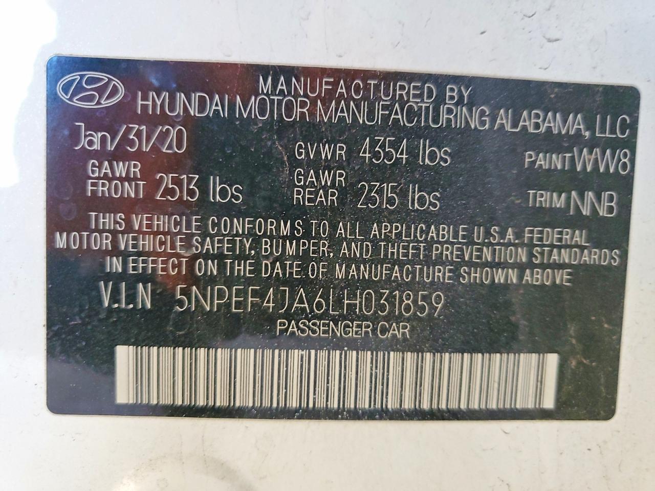 2020 HYUNDAI SONATA