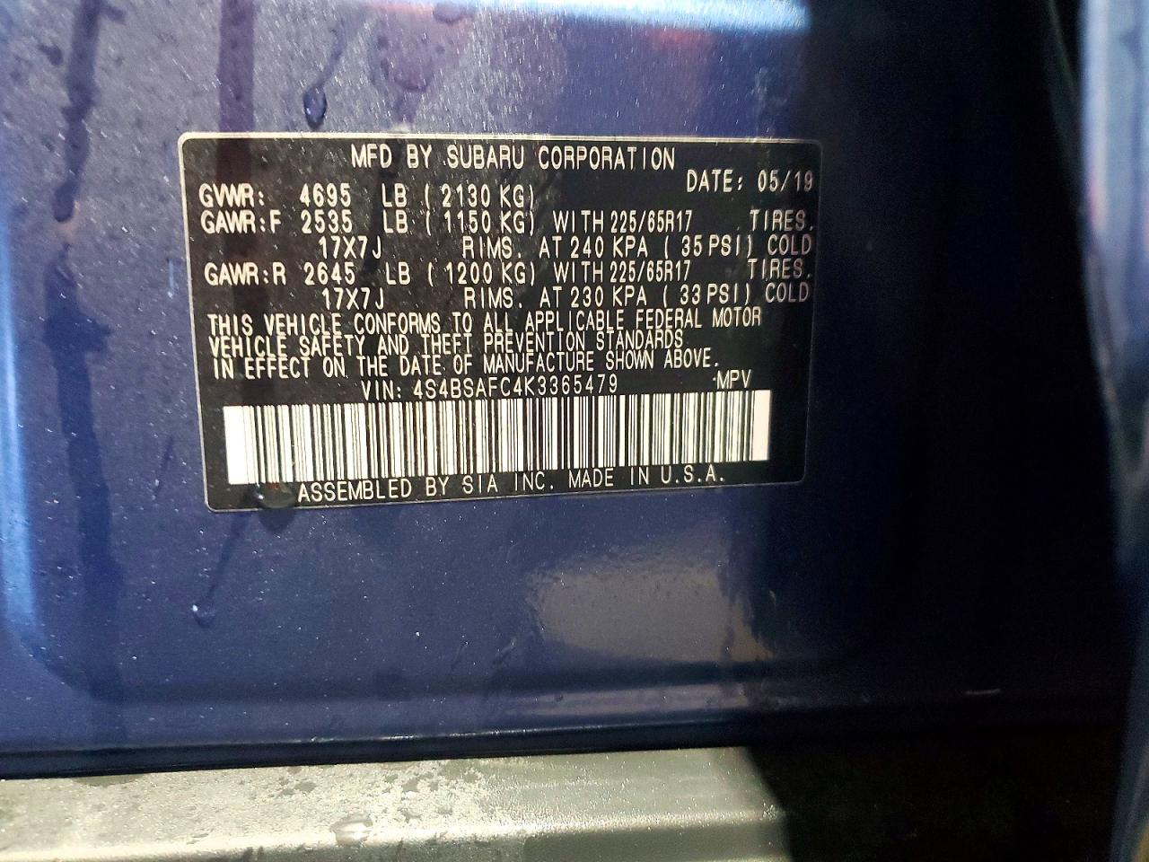 2019 SUBARU Outback