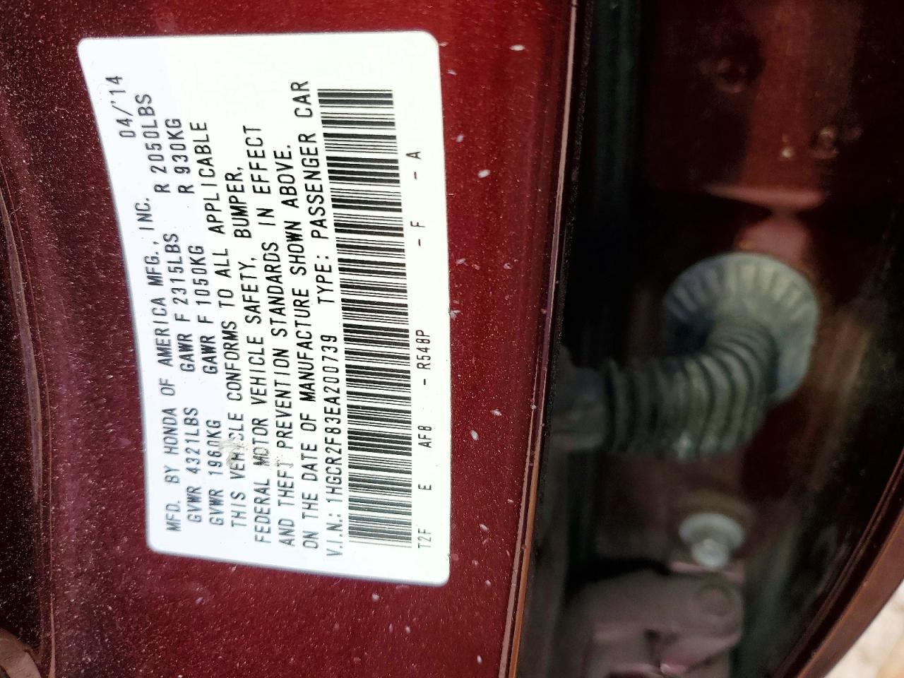 2014 HONDA ACCORD