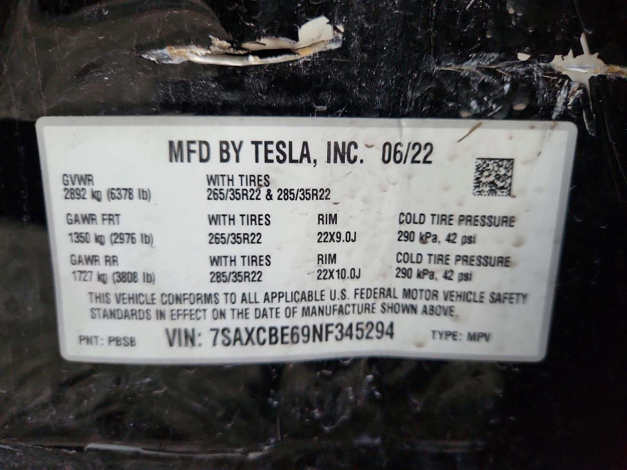 2022 TESLA MODEL X
