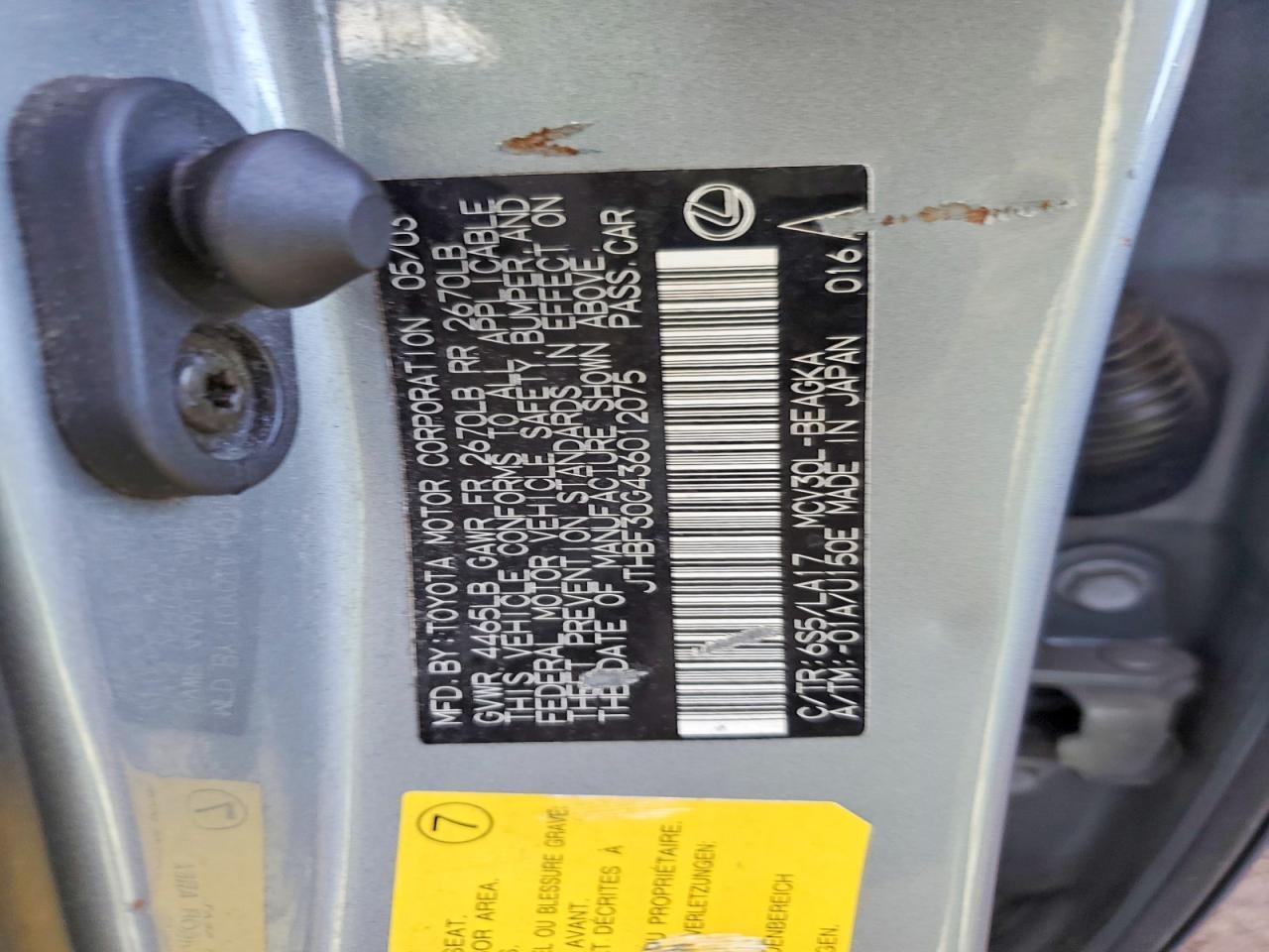 2003 LEXUS Es 300