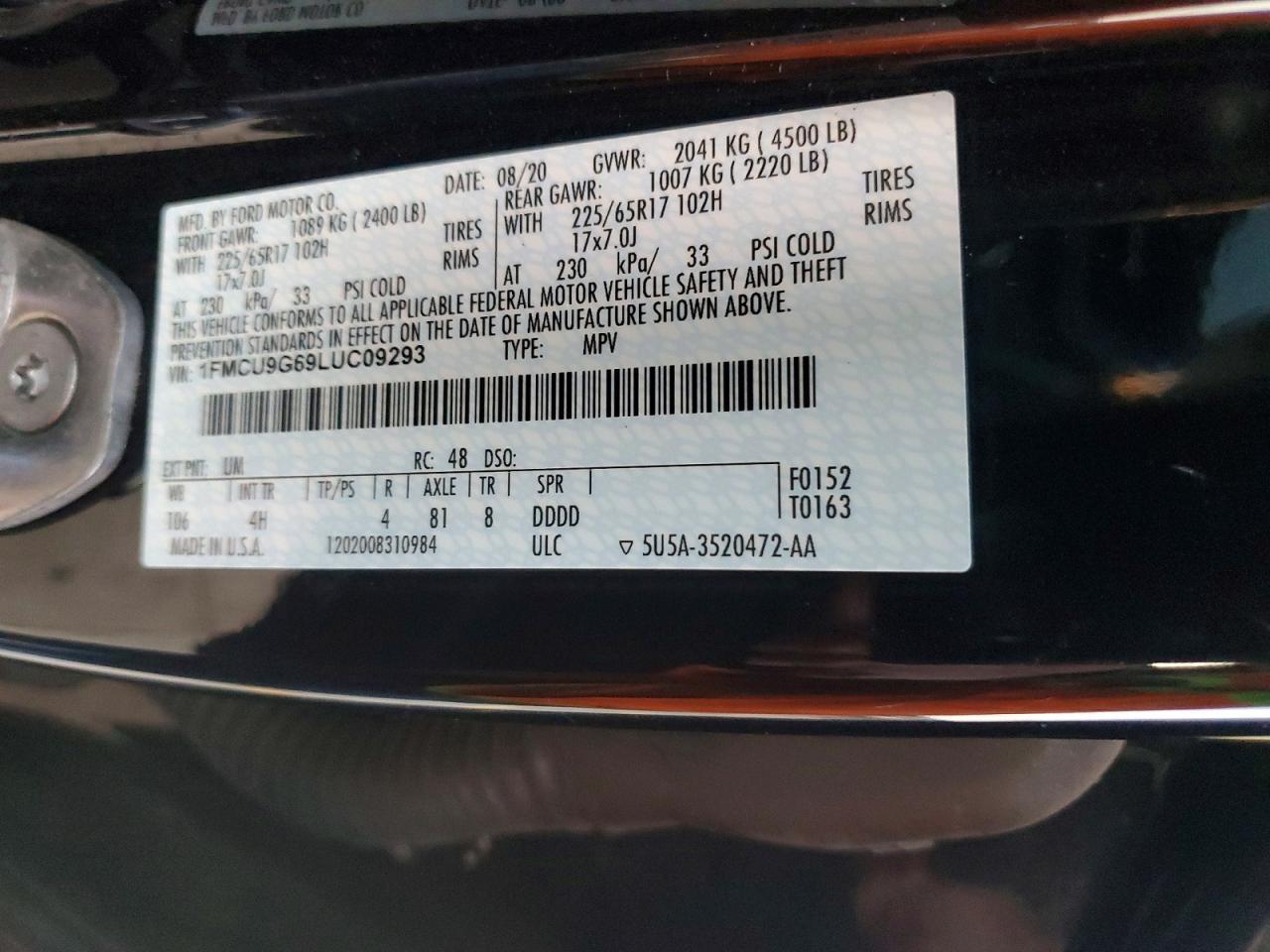 2020 FORD ESCAPE