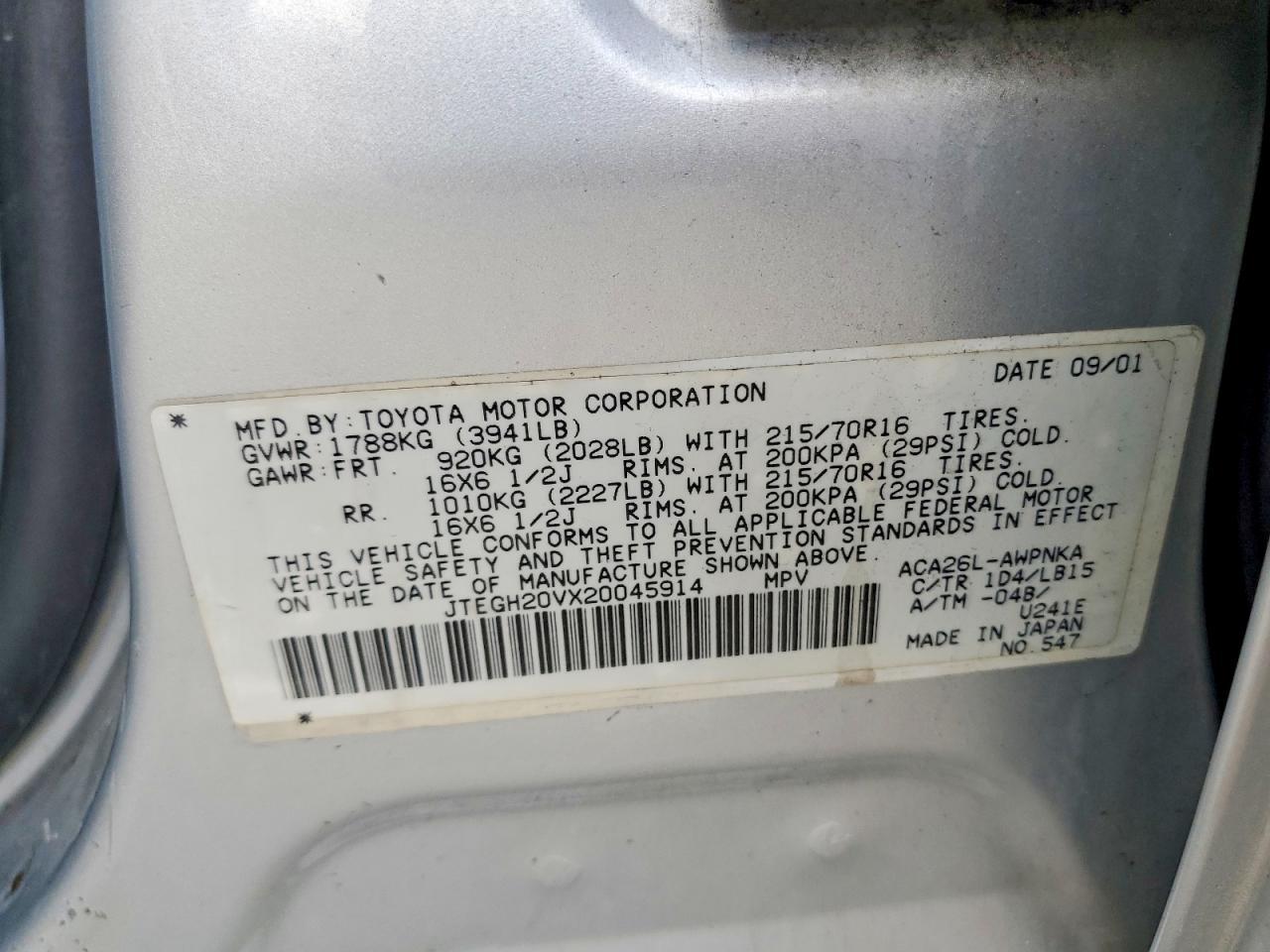 2002 TOYOTA RAV4