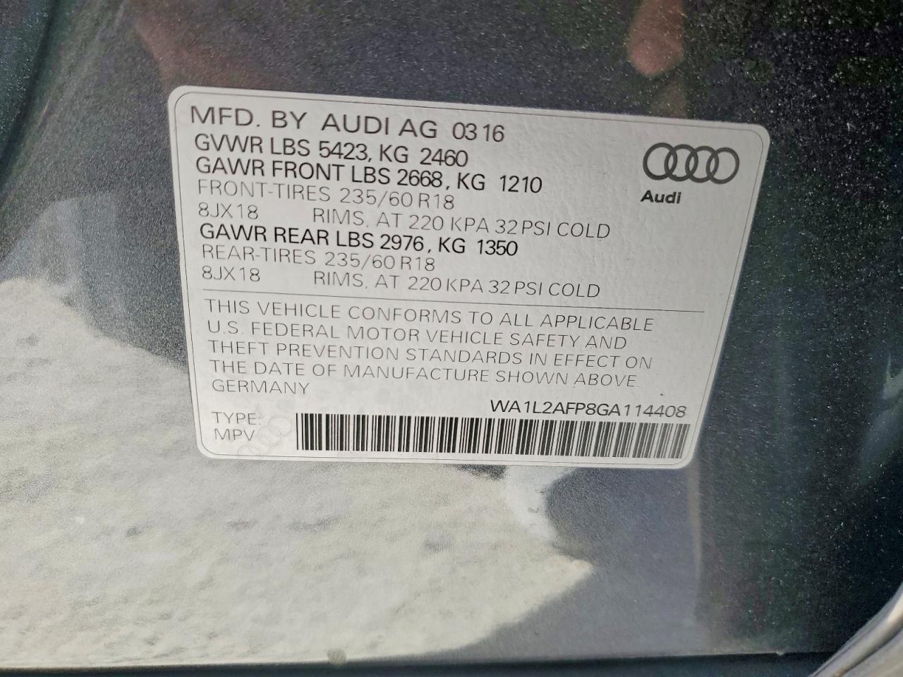 2016 AUDI Q5