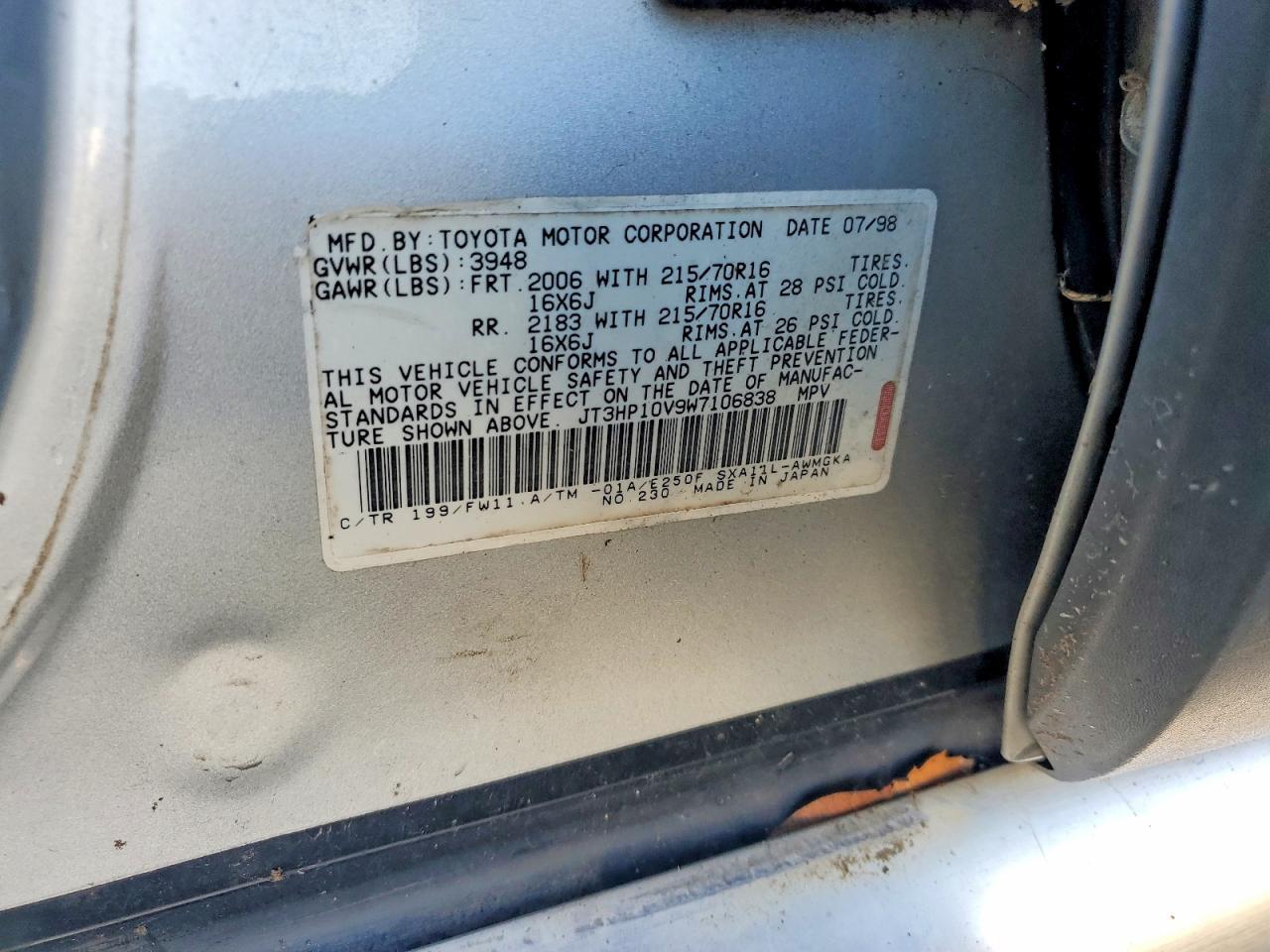1998 TOYOTA RAV4