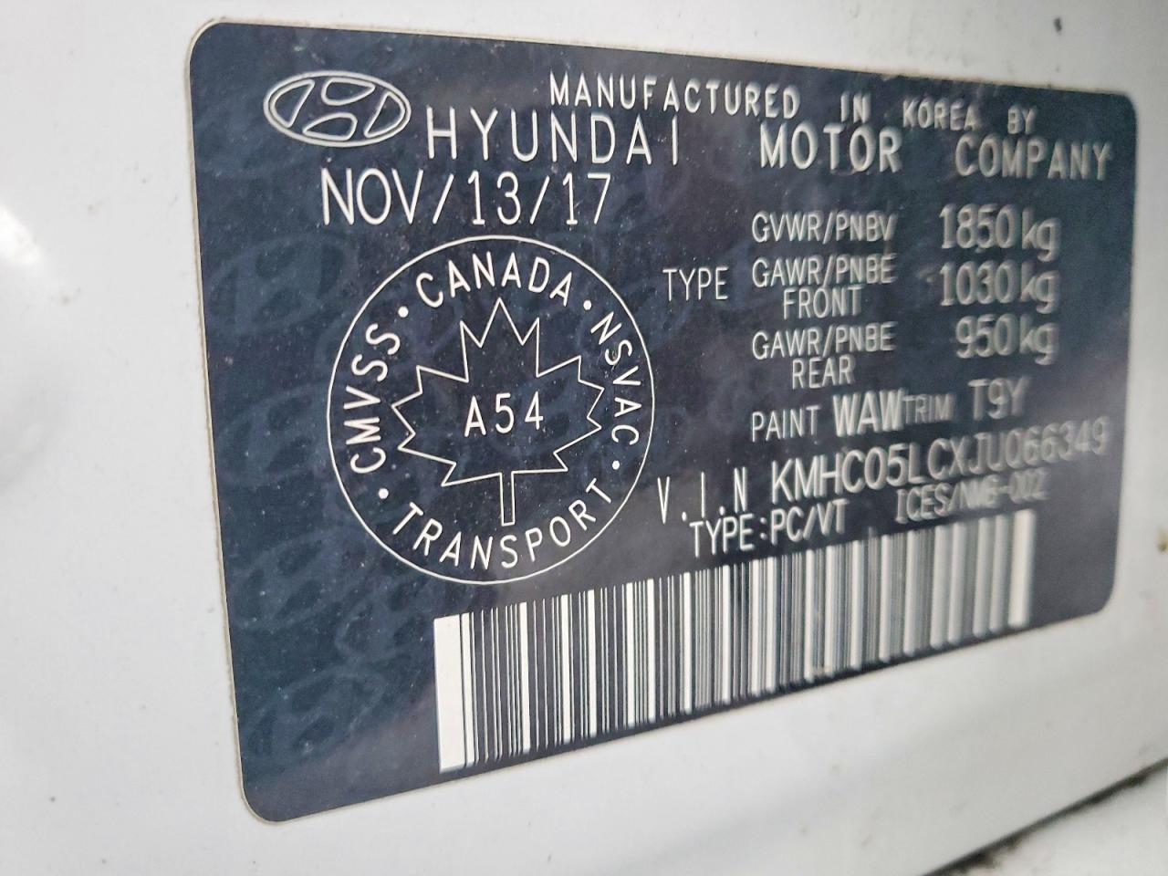 2018 HYUNDAI Ioniq