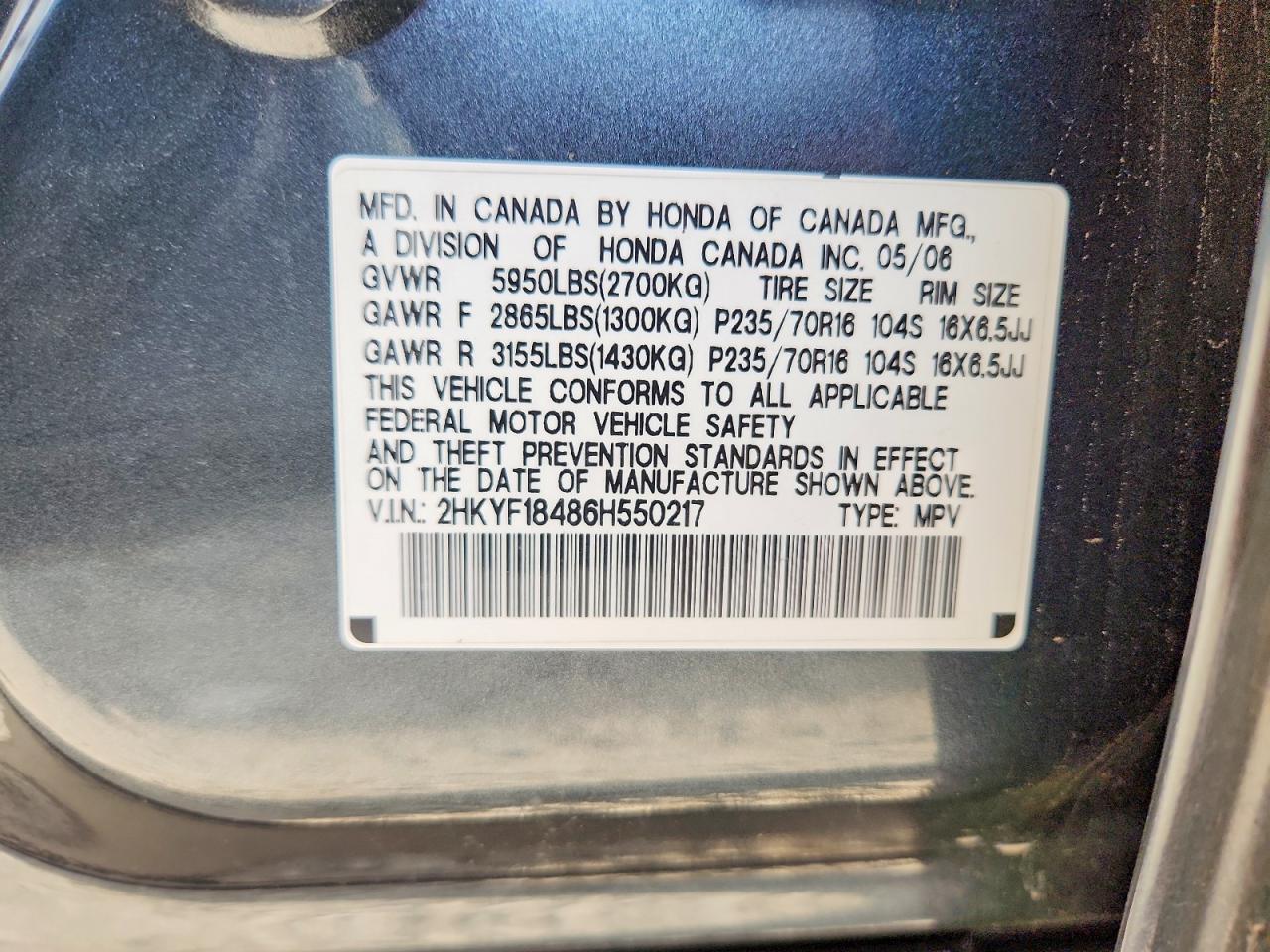 2006 HONDA PILOT