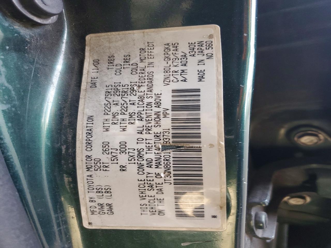2001 TOYOTA 4Runner