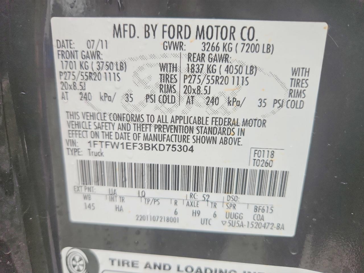 2011 FORD F-150