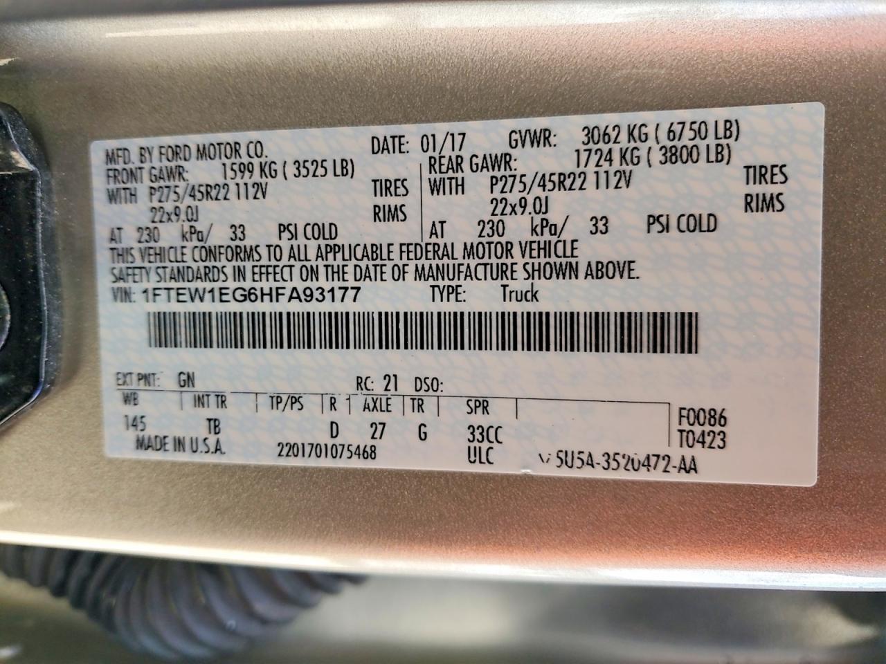 2017 FORD F-150 Lightning