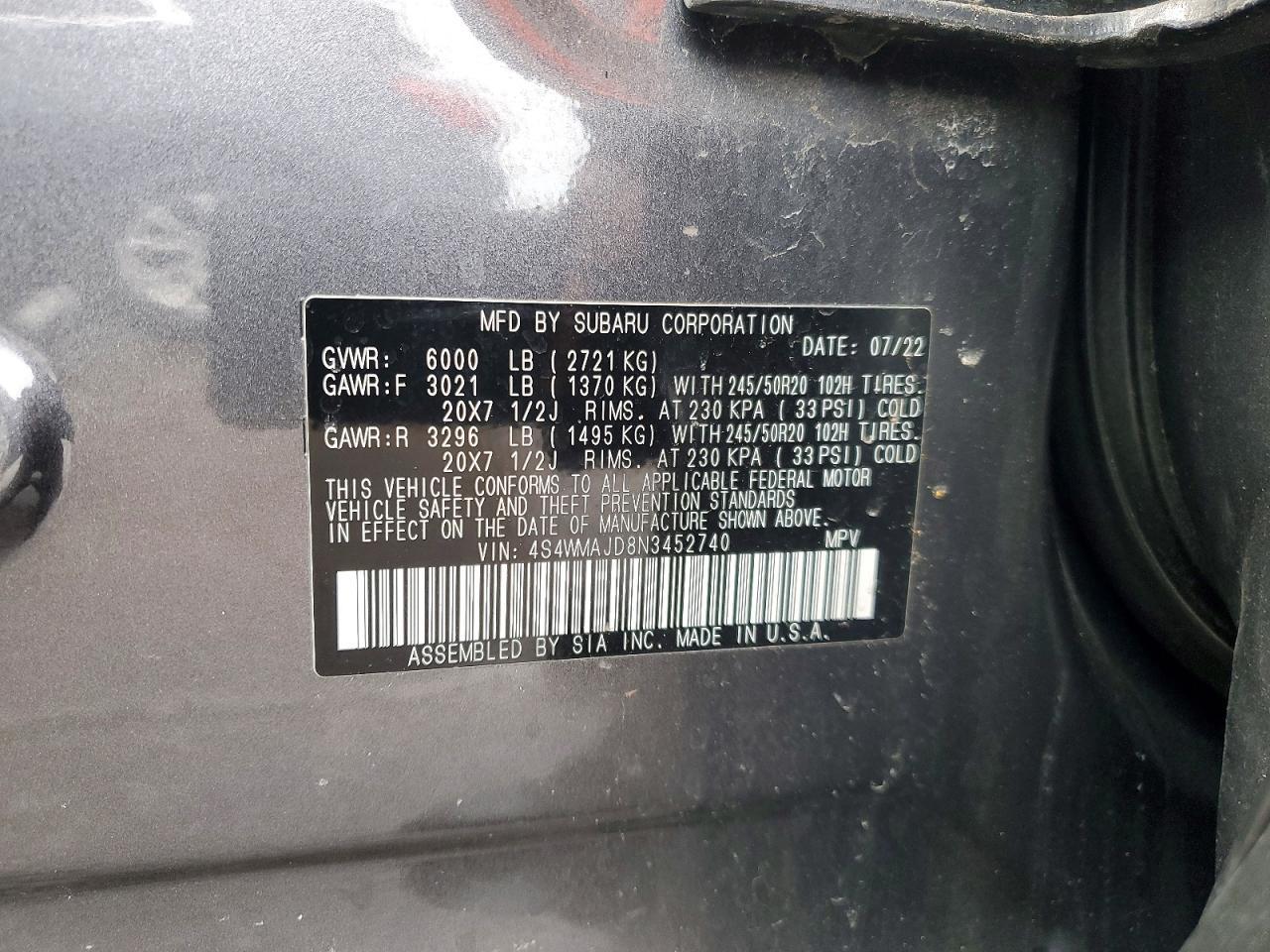 2022 SUBARU Ascent