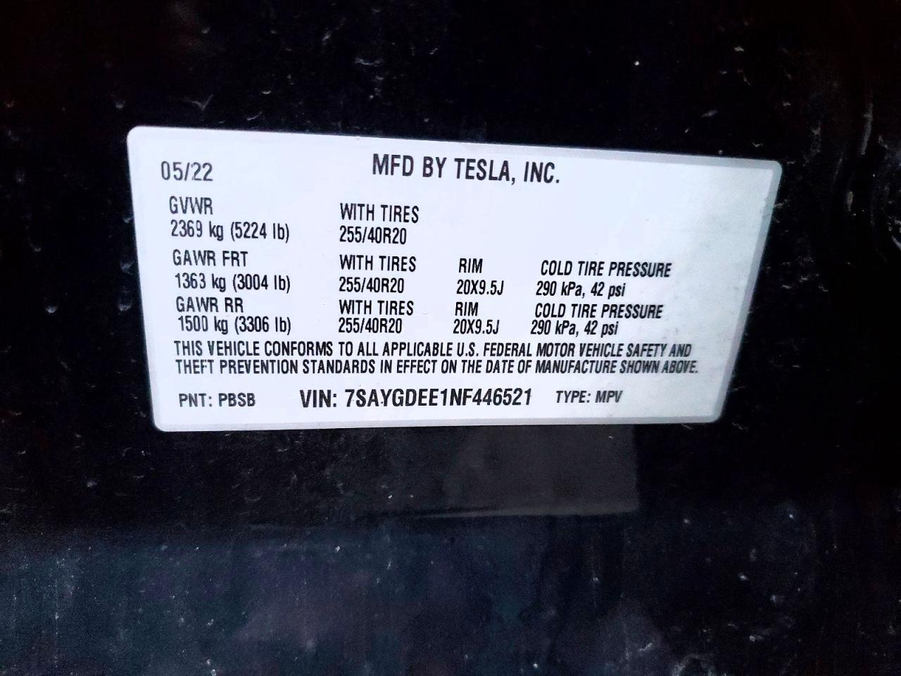 2022 TESLA MODEL Y