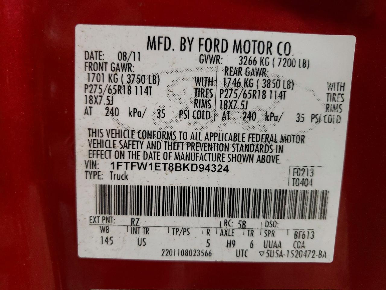 2011 FORD F-150