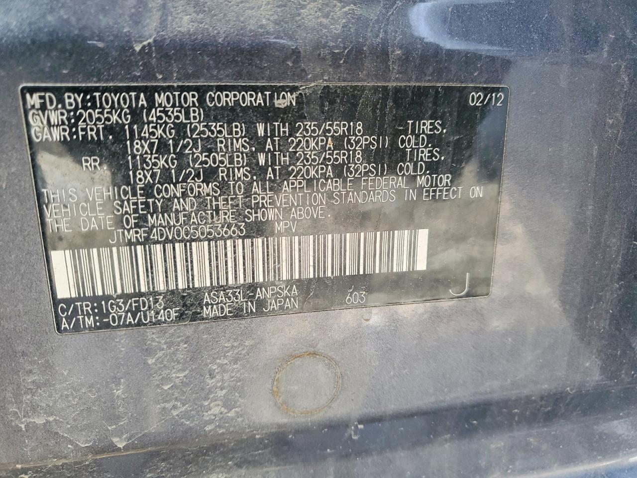 2012 TOYOTA RAV4