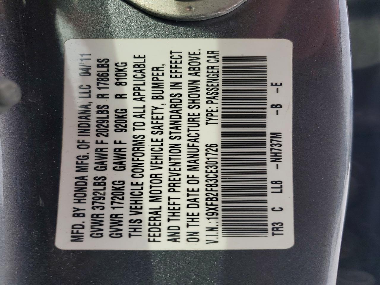 2012 HONDA CIVIC