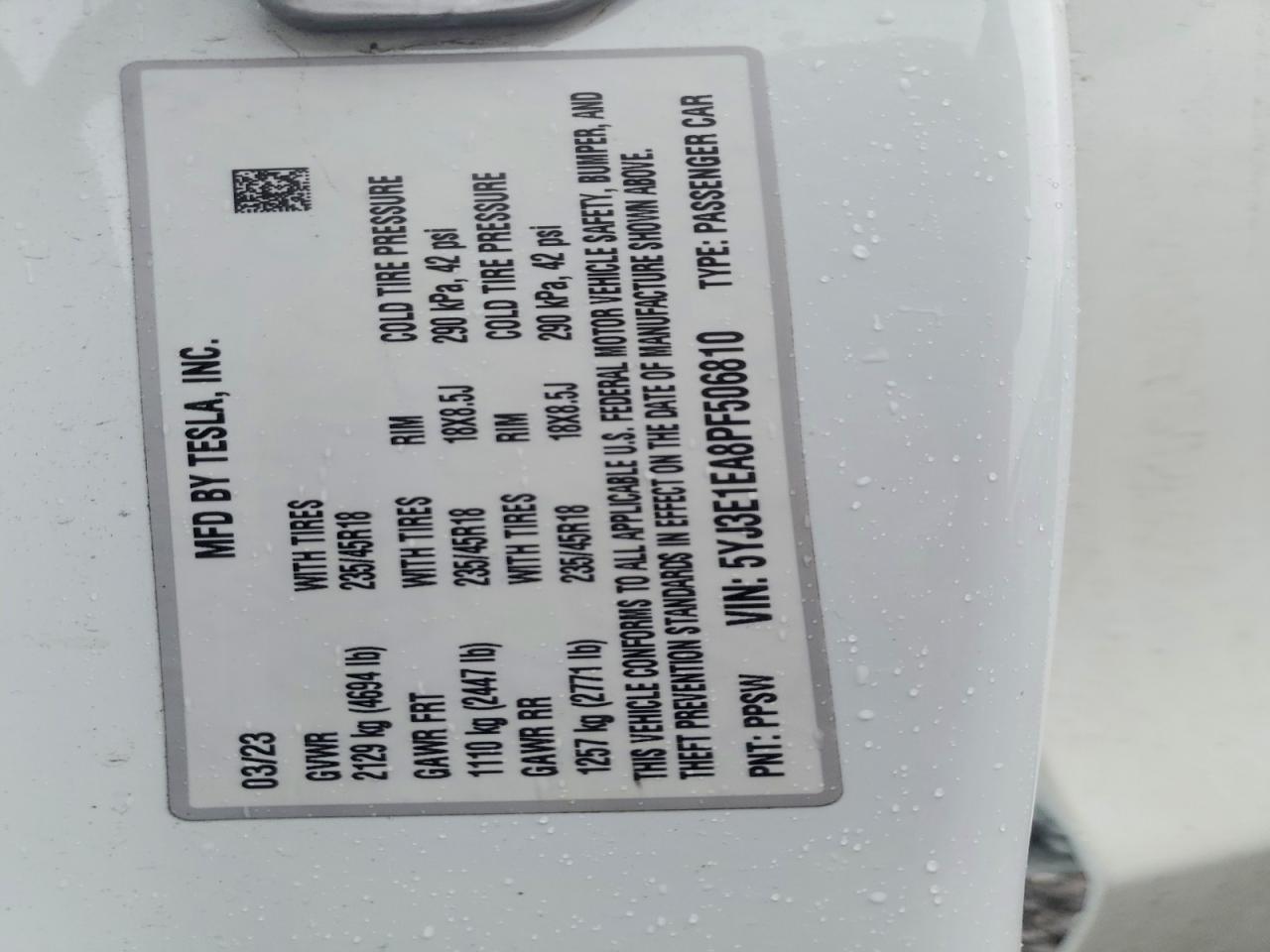 2023 TESLA MODEL 3