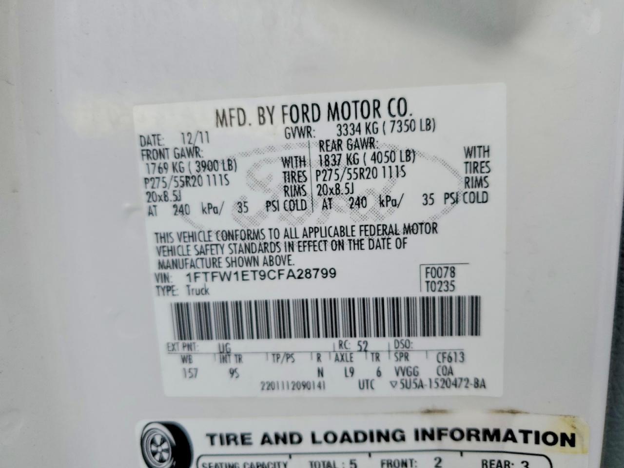 2012 FORD F-150