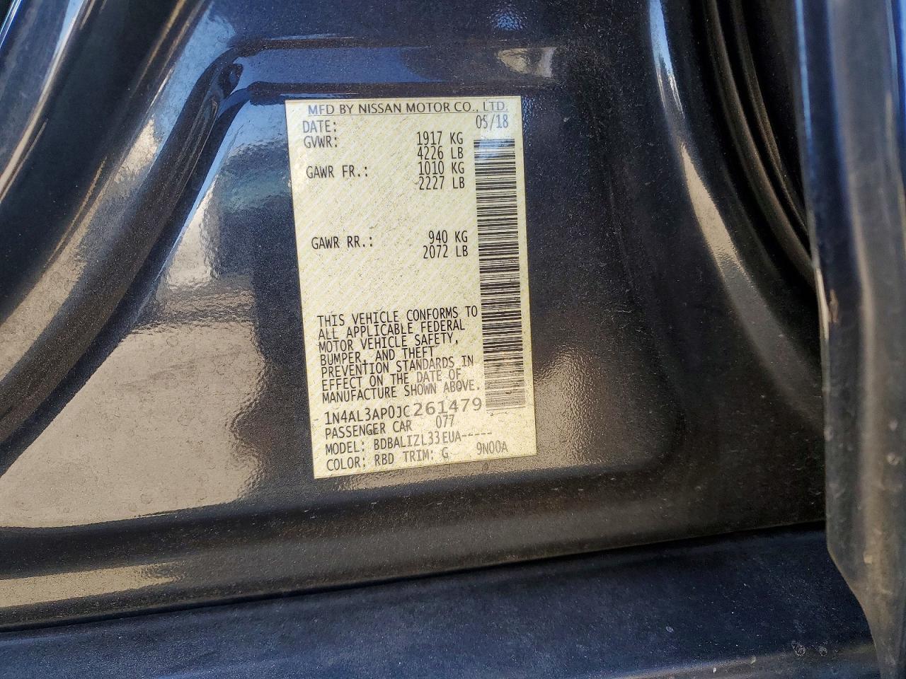 2018 NISSAN ALTIMA