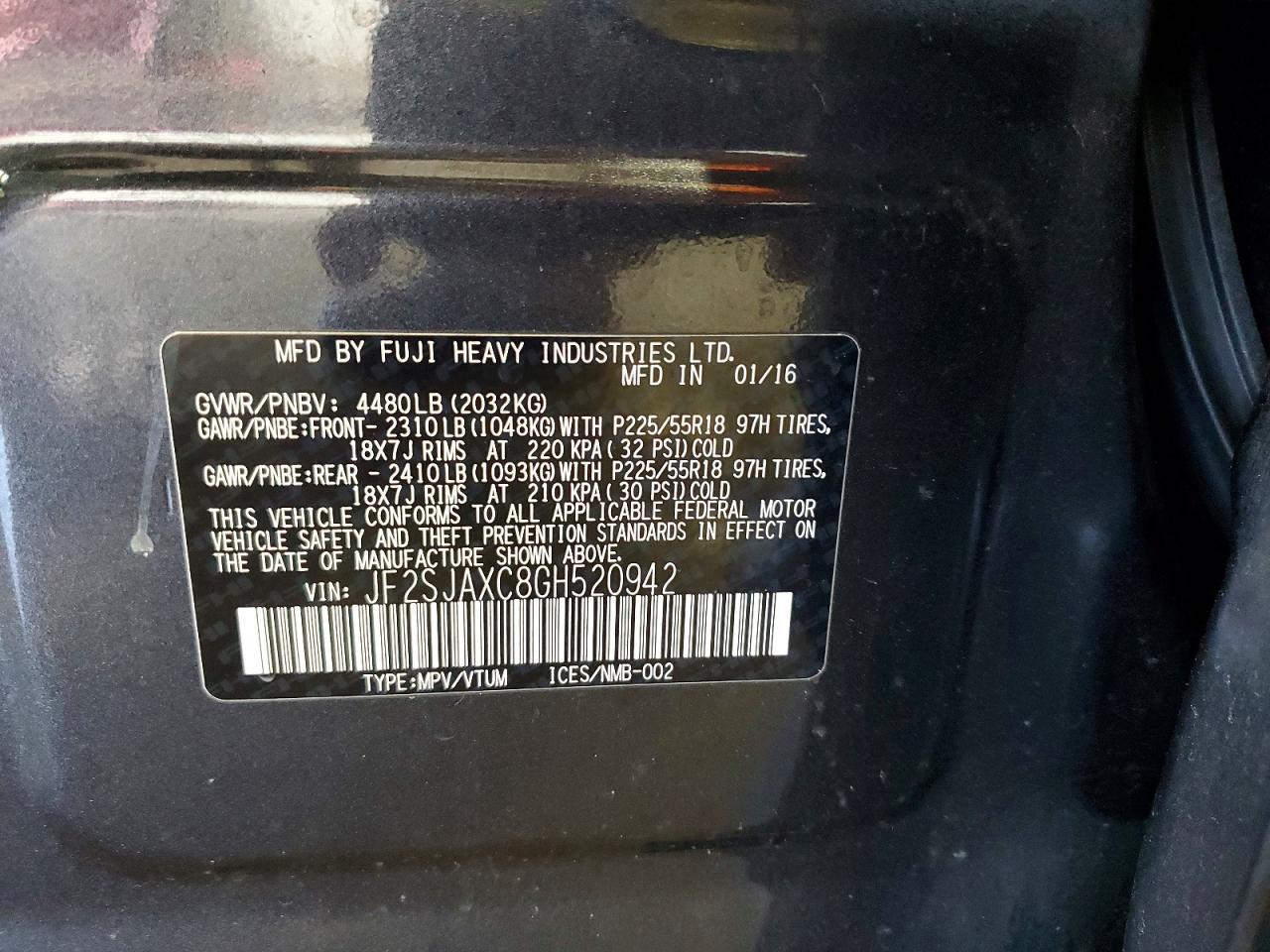 2016 SUBARU FORESTER