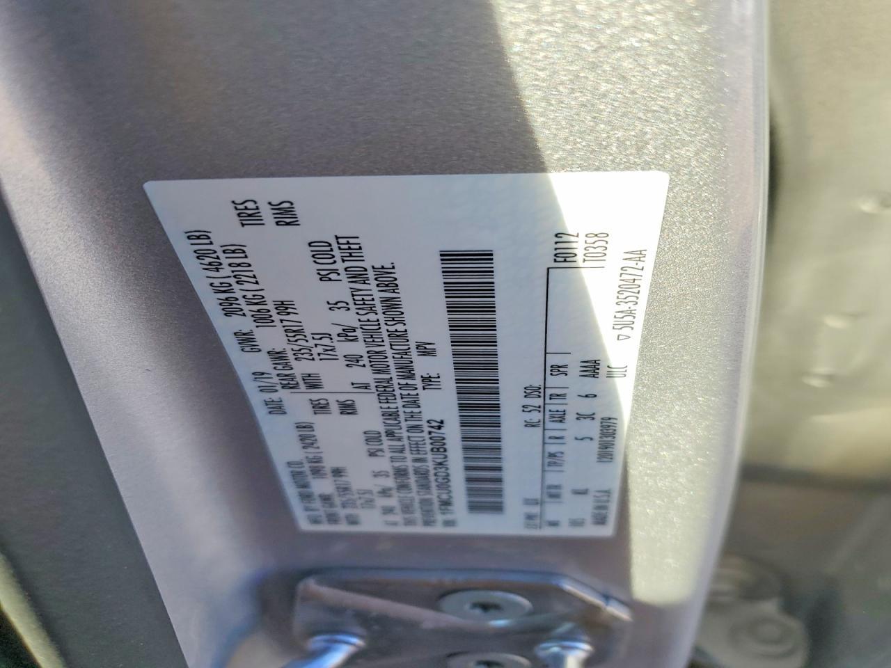 2019 FORD ESCAPE