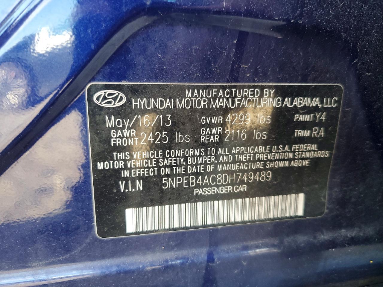 2013 HYUNDAI SONATA