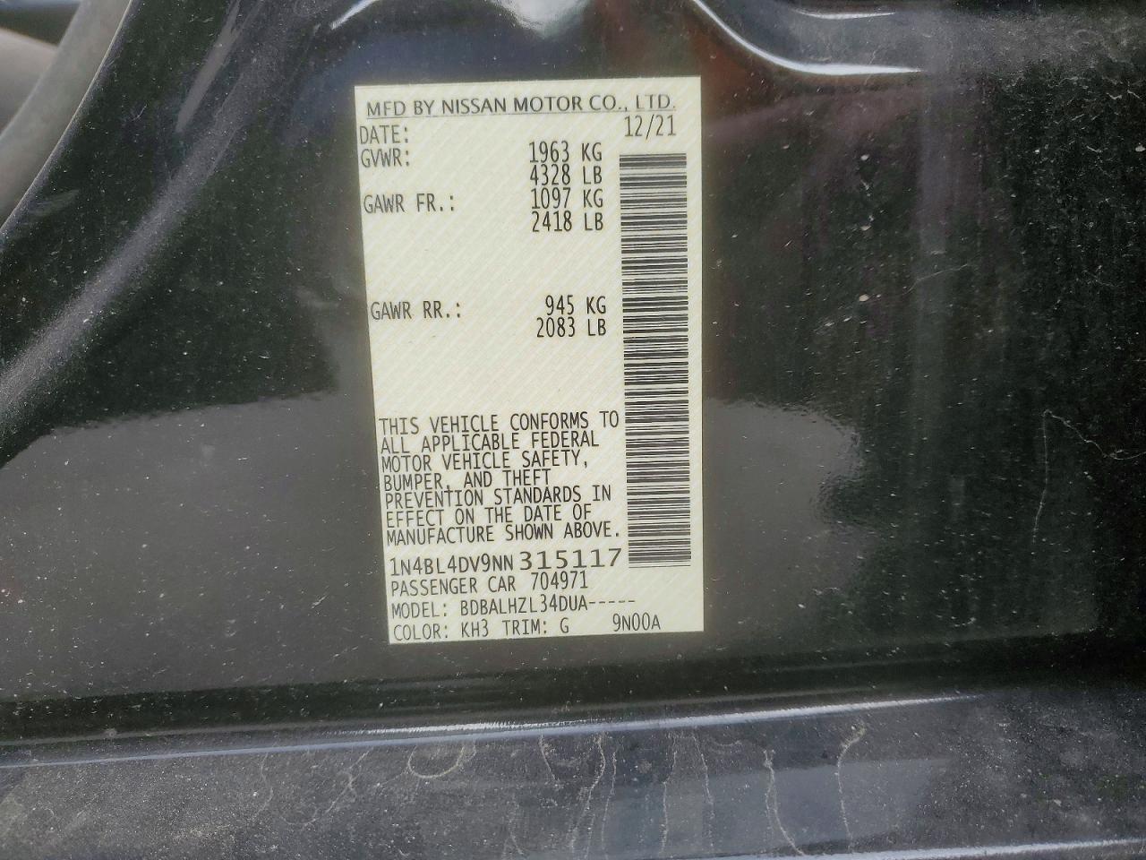 2022 NISSAN ALTIMA