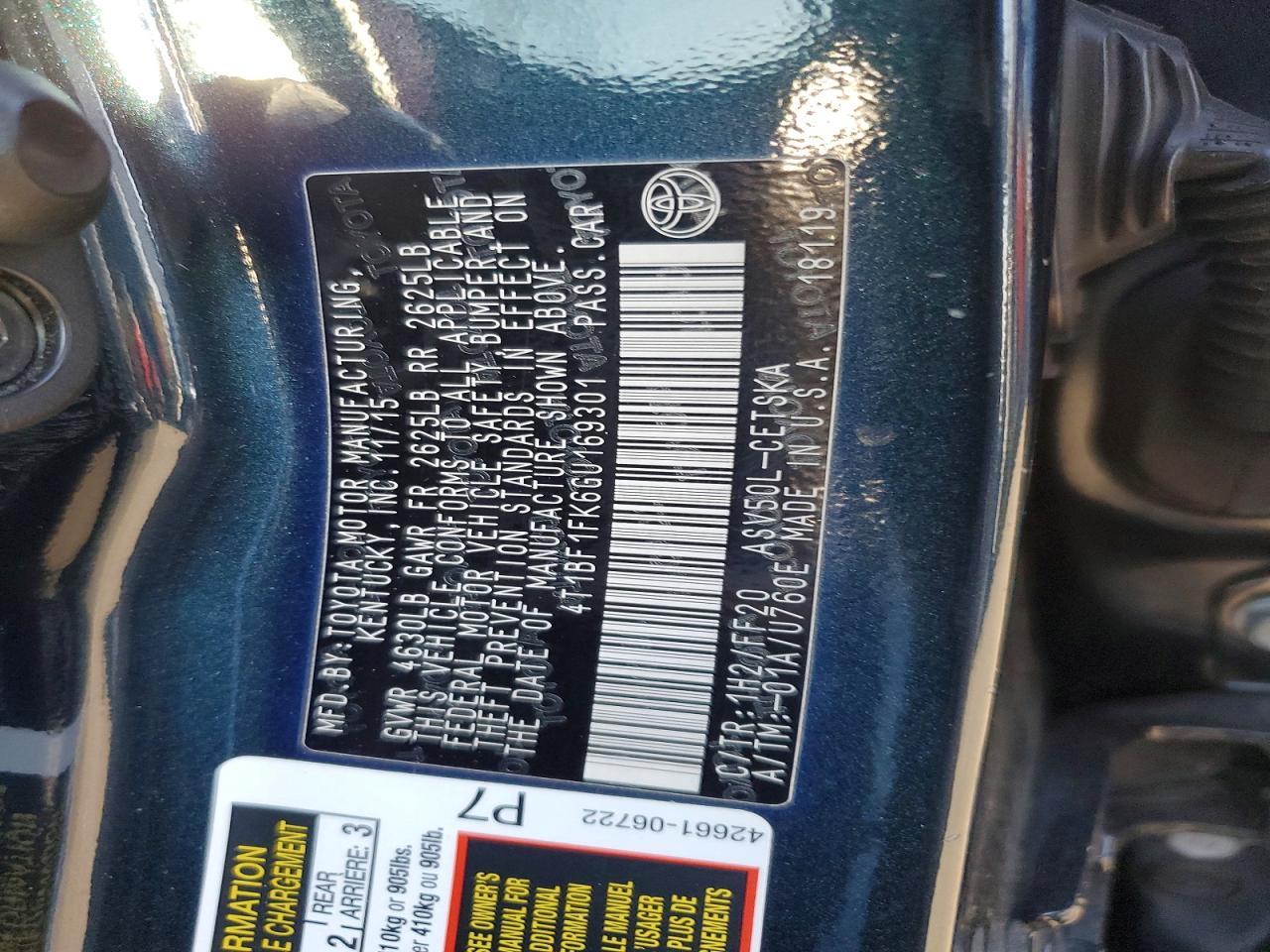 2016 TOYOTA CAMRY