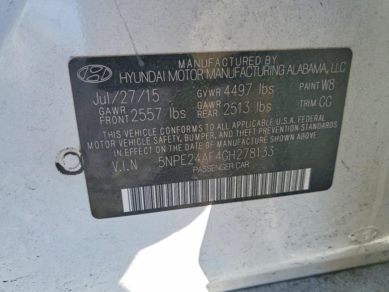 2016 HYUNDAI SONATA