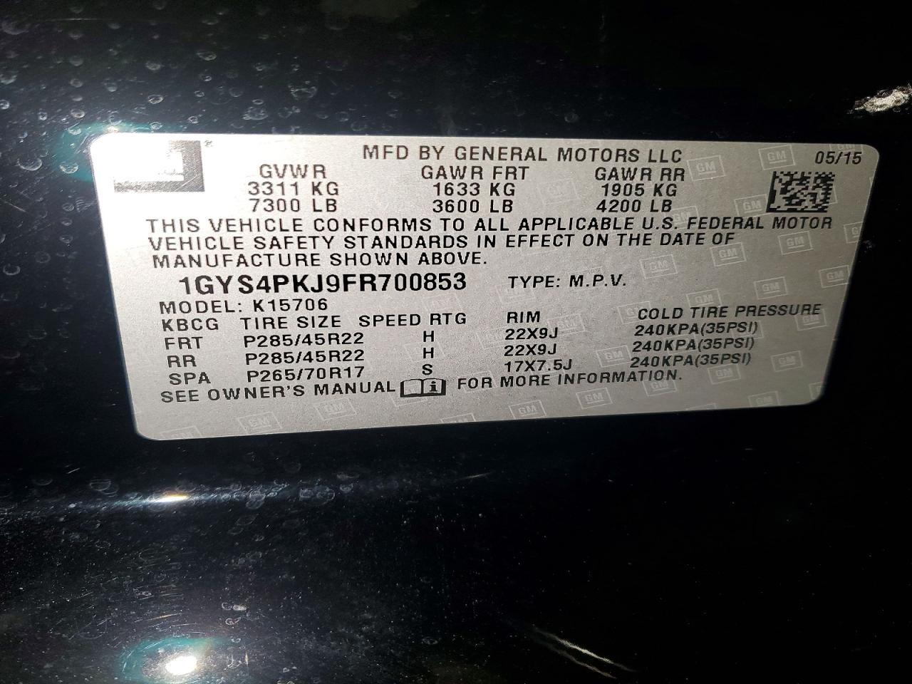 2015 CADILLAC ESCALADE