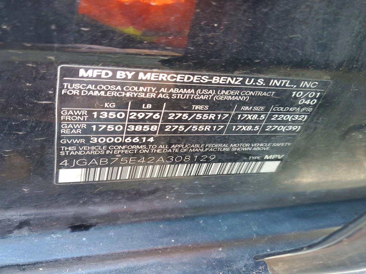 2002 MERCEDES-BENZ ML-Class