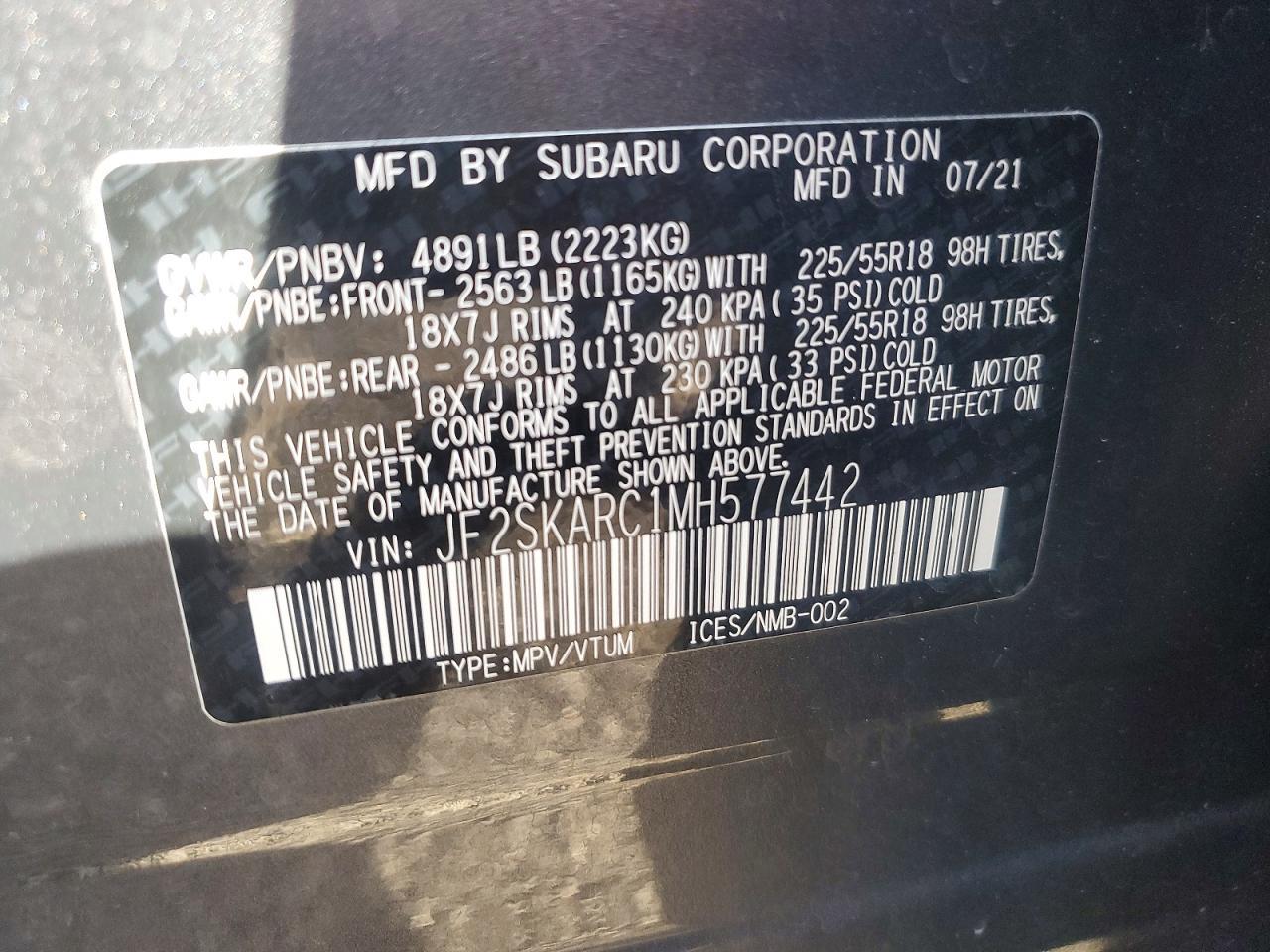 2021 SUBARU FORESTER