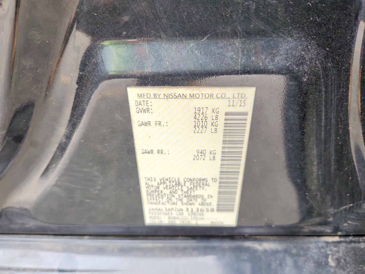 2016 NISSAN ALTIMA