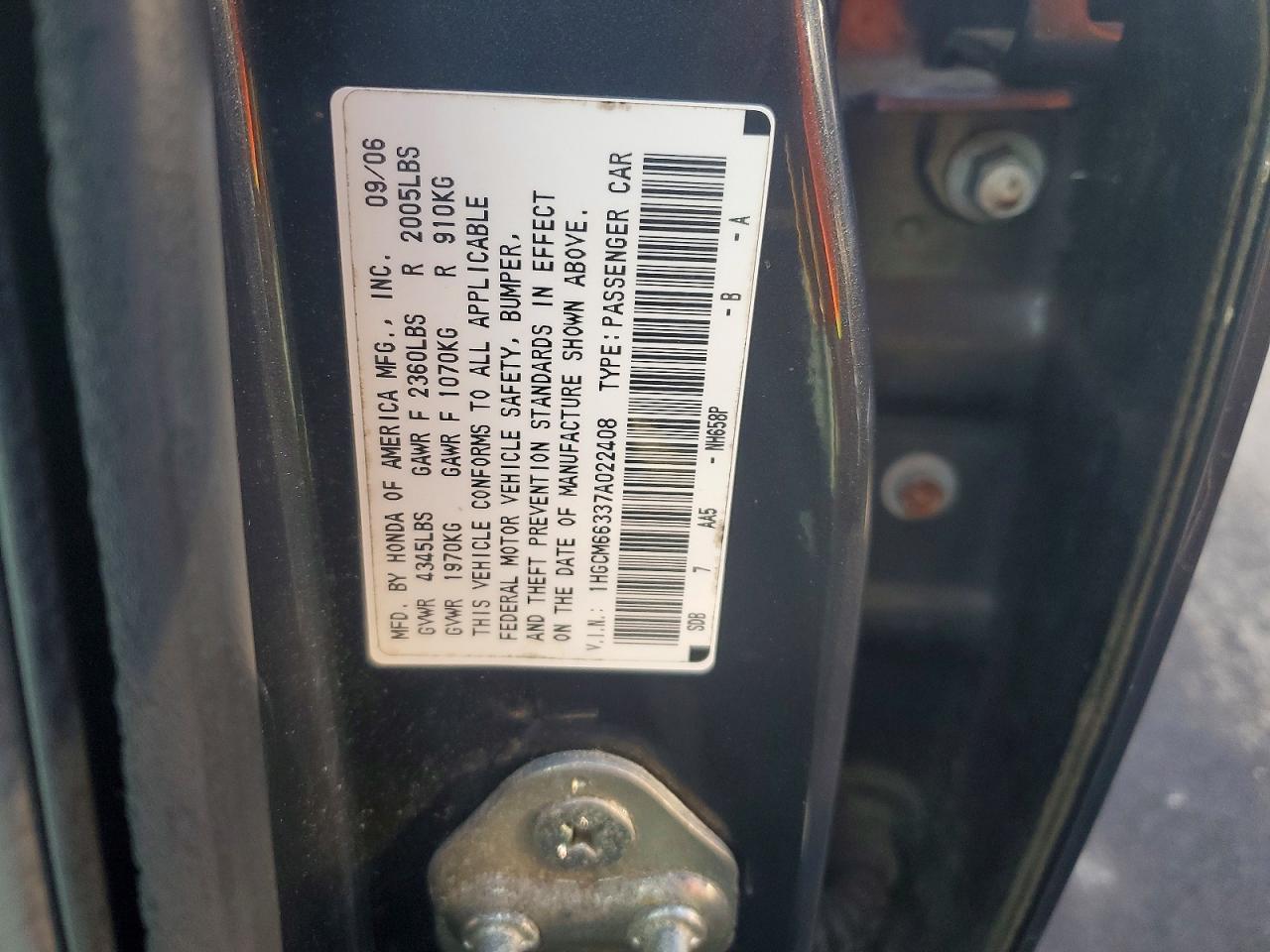 2007 HONDA ACCORD