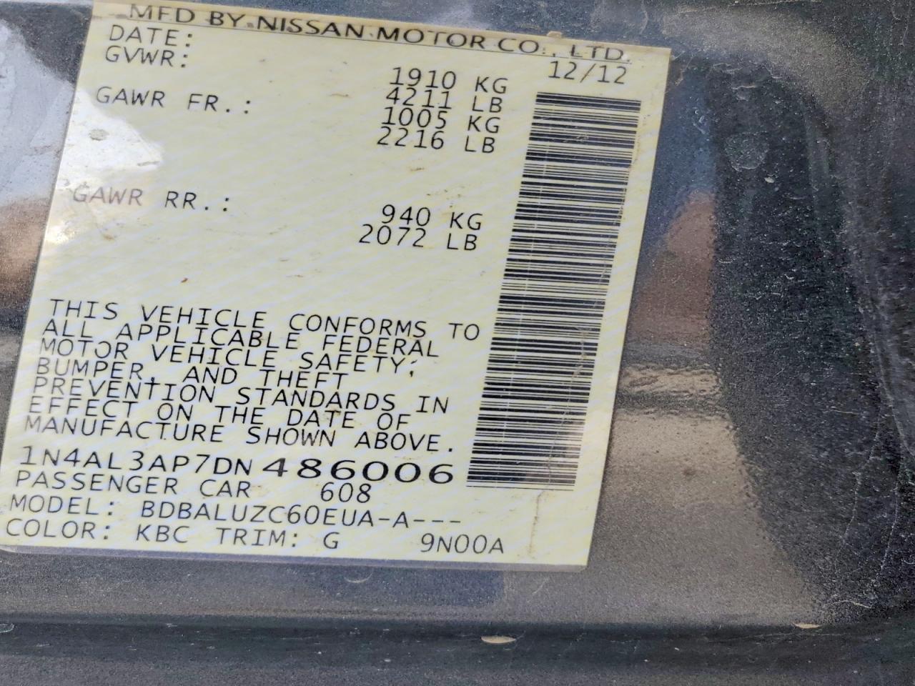 2013 NISSAN ALTIMA