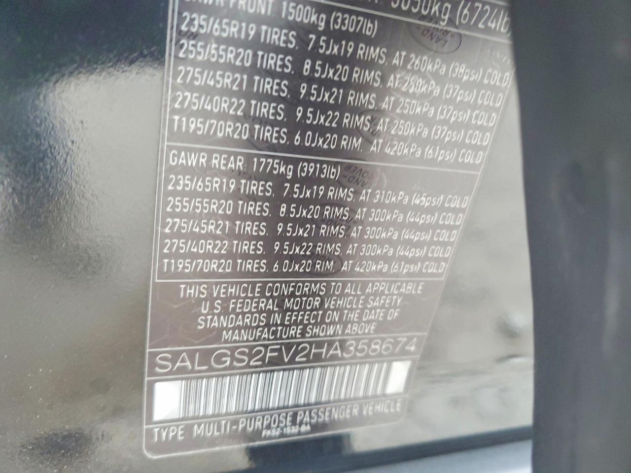 2017 LAND ROVER RANGE ROVER