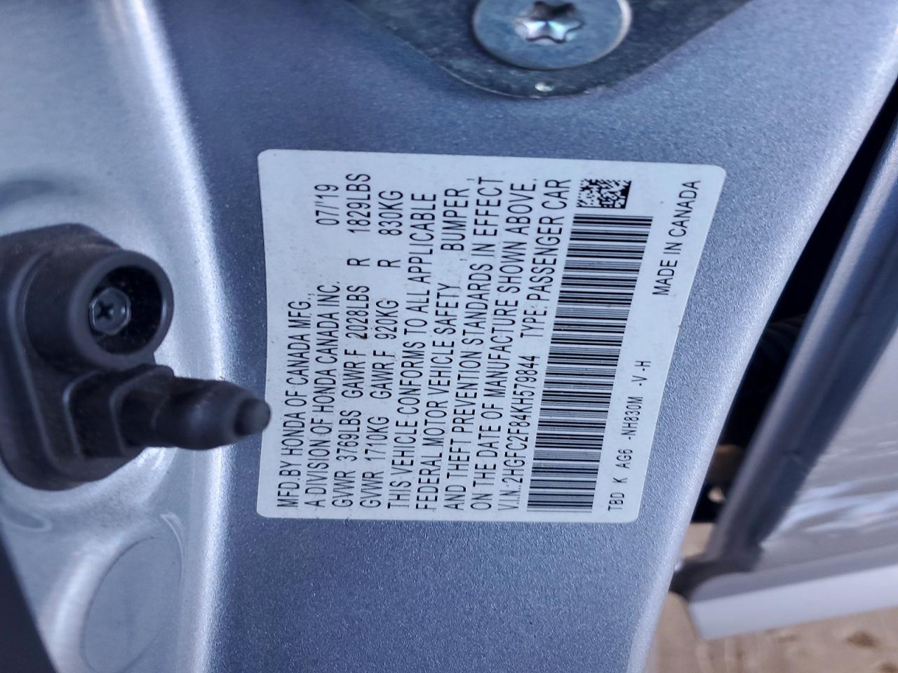 2019 HONDA CIVIC