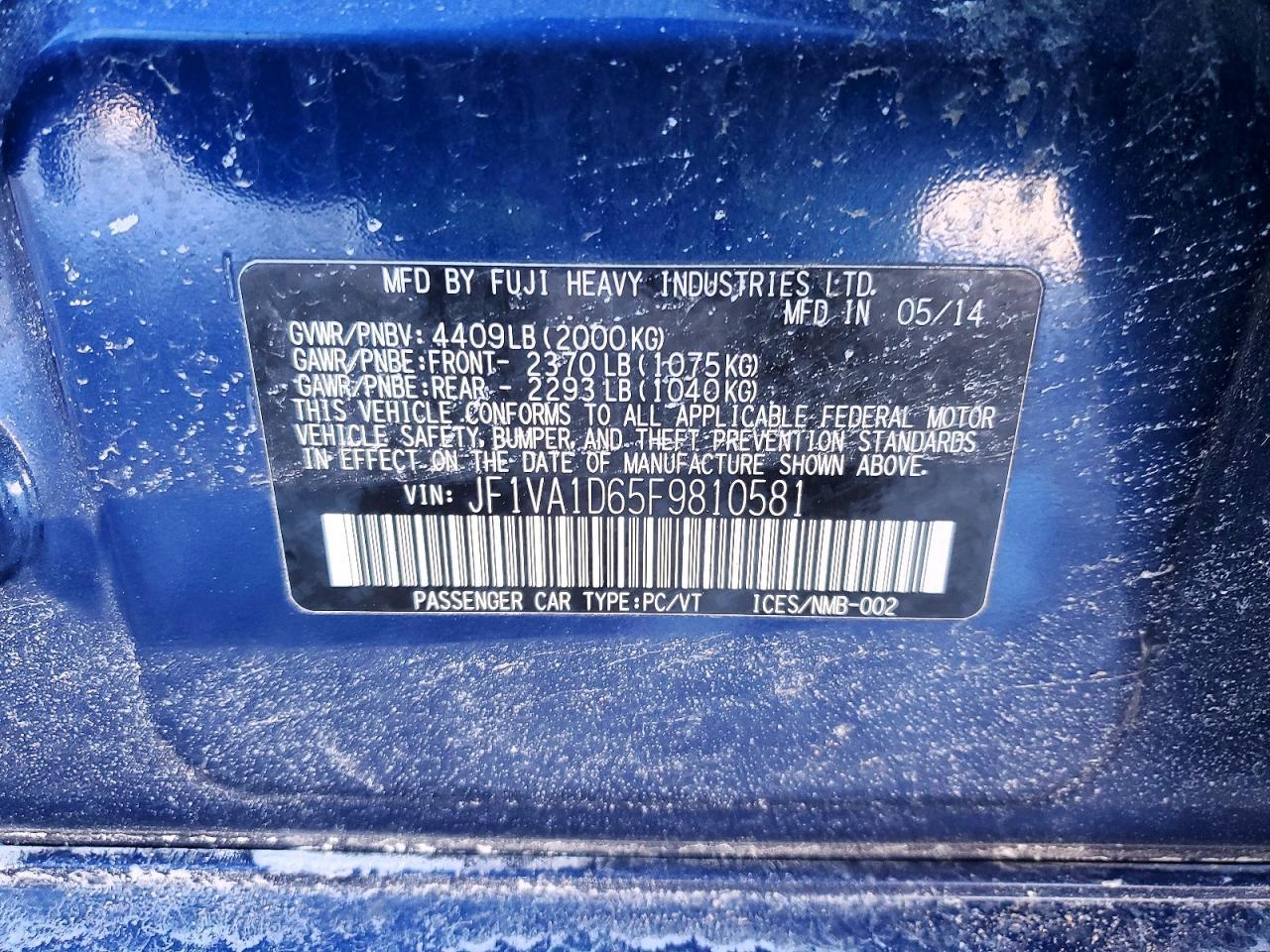 2015 SUBARU WRX