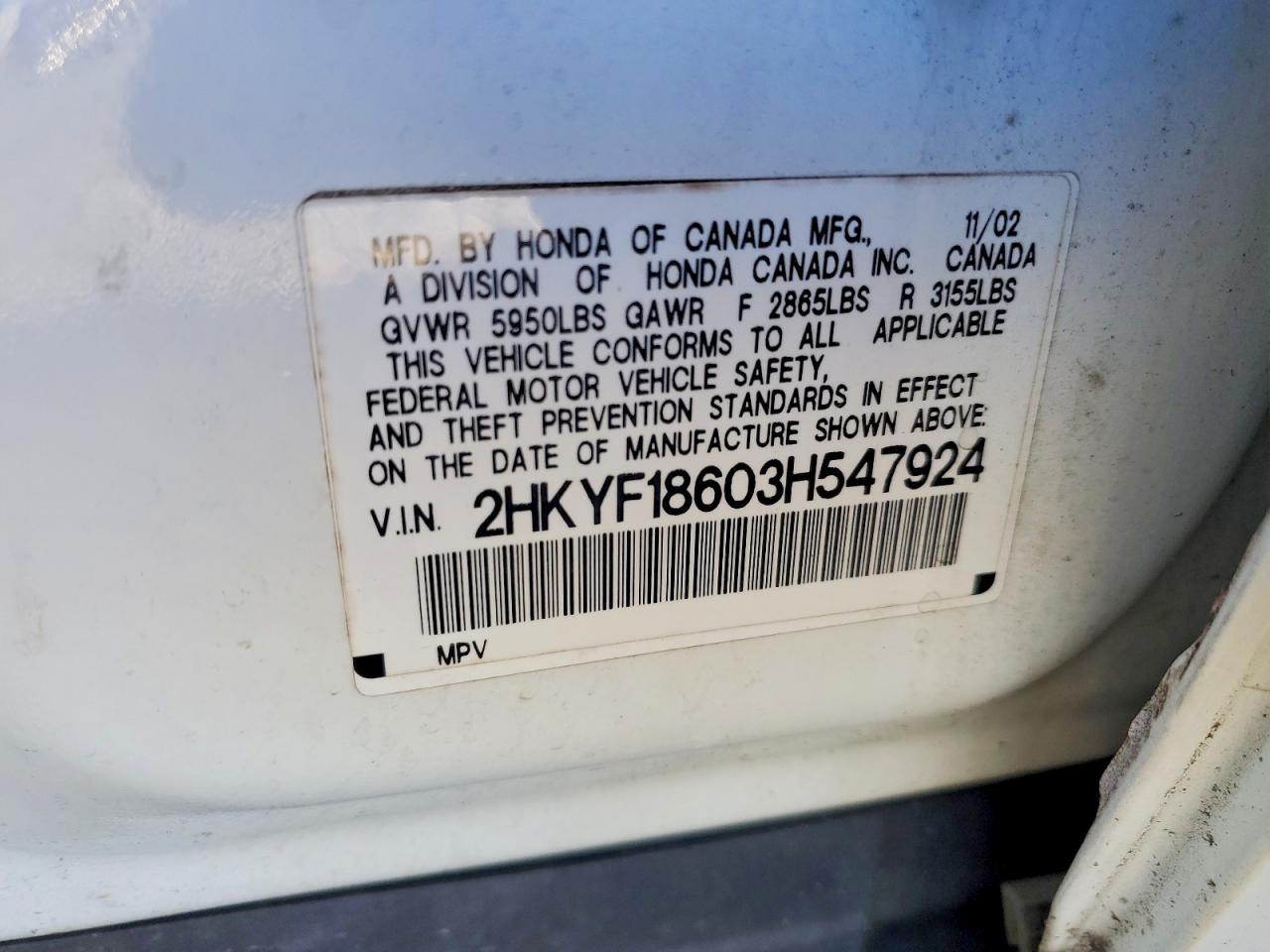 2003 HONDA PILOT