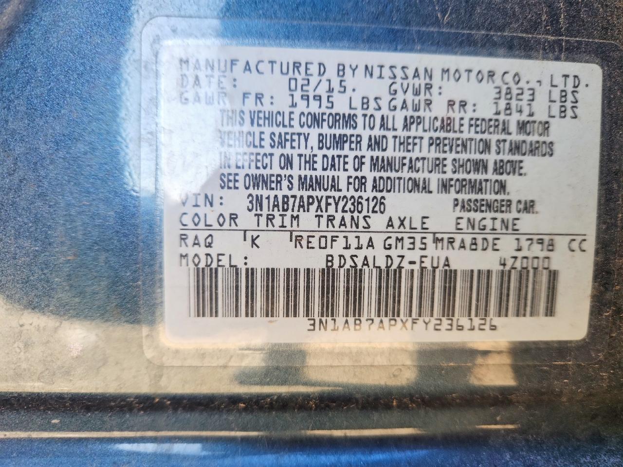 2015 NISSAN SENTRA