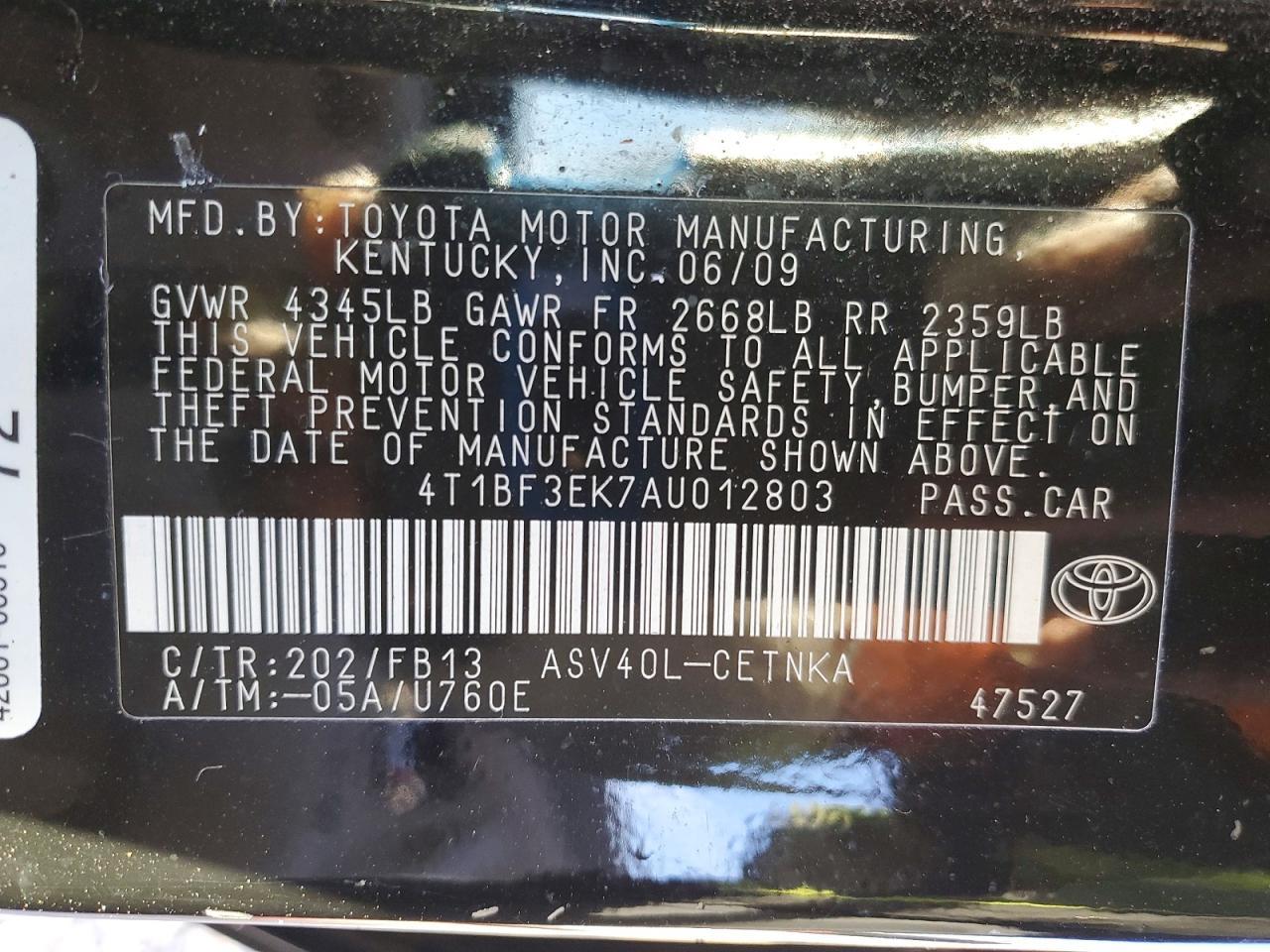 2010 TOYOTA CAMRY