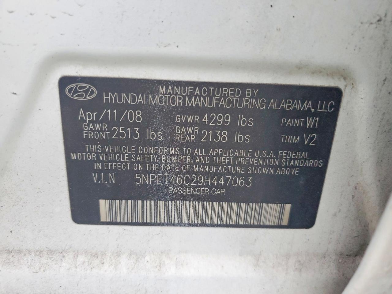 2009 HYUNDAI SONATA