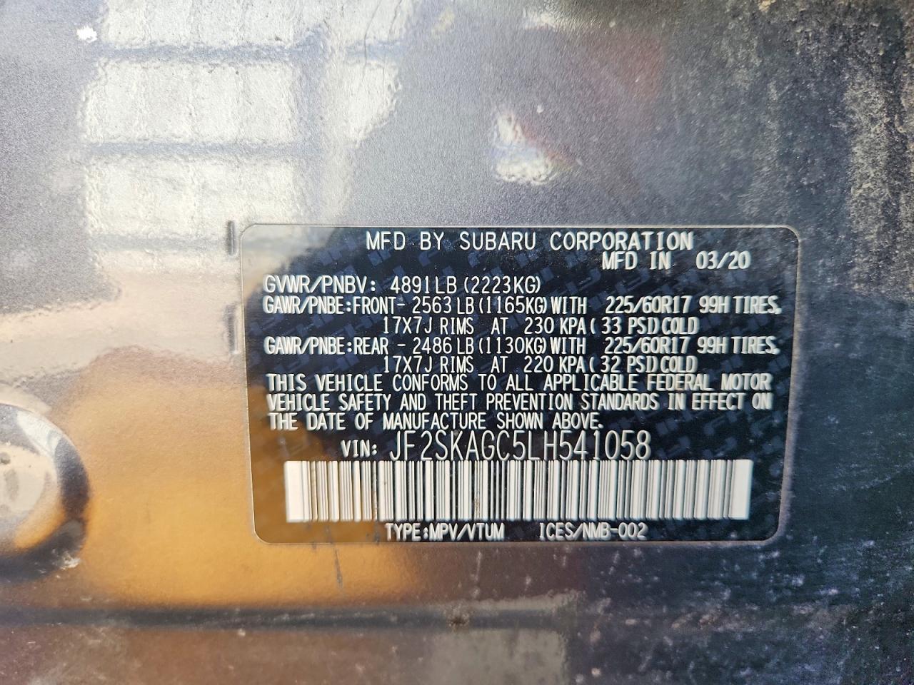 2020 SUBARU FORESTER