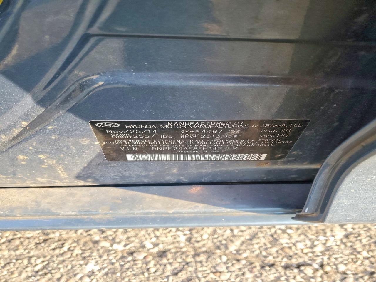 2015 HYUNDAI SONATA