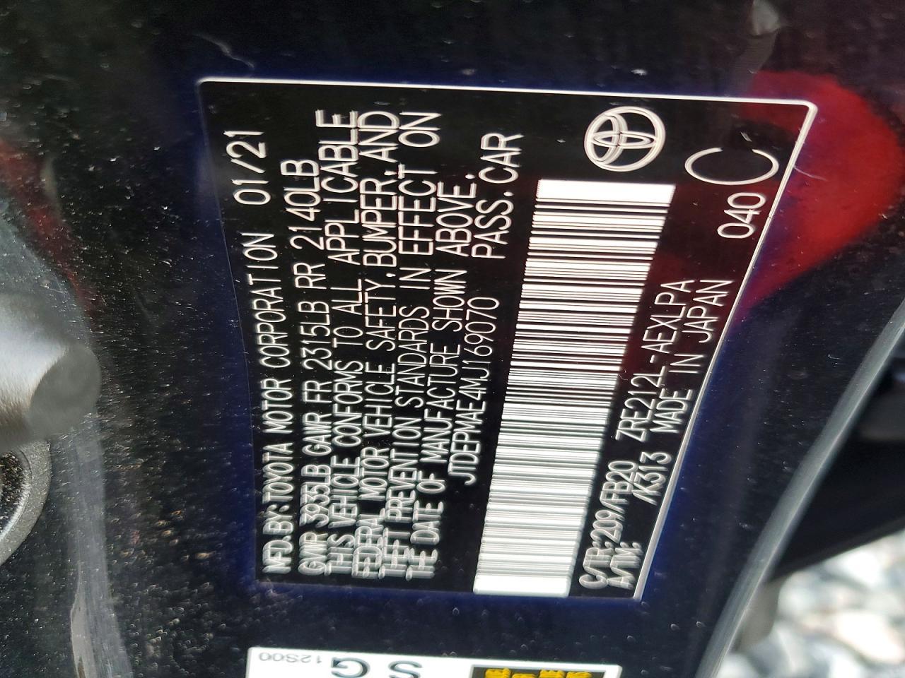 2021 TOYOTA COROLLA