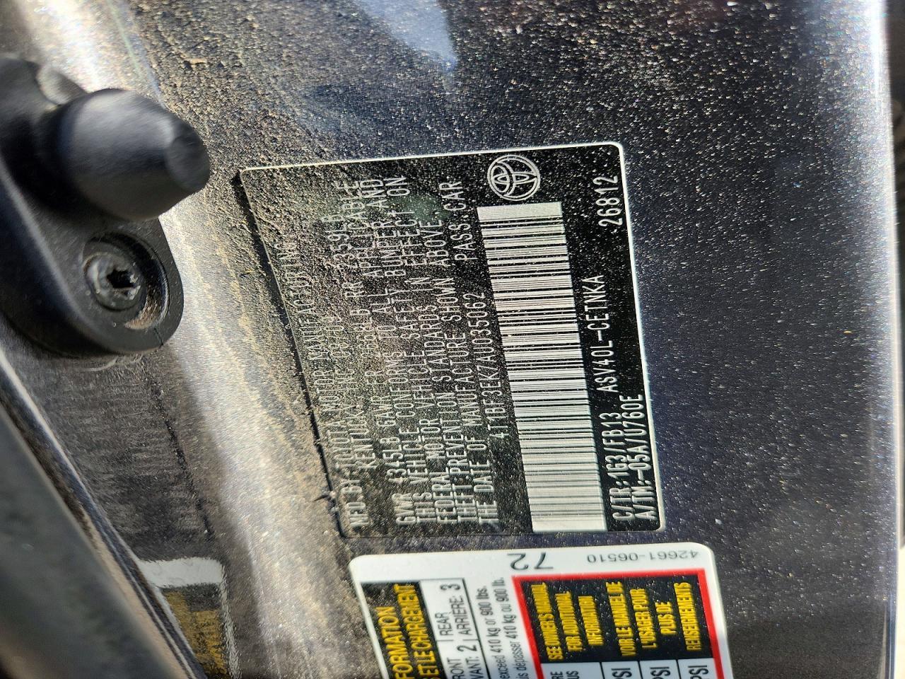 2010 TOYOTA CAMRY