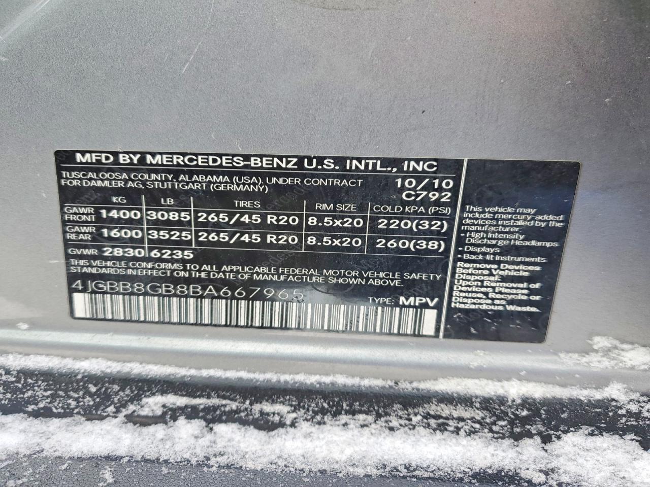2011 MERCEDES-BENZ ML-Class
