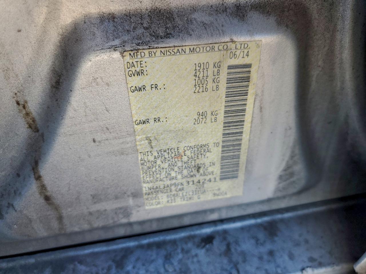 2015 NISSAN ALTIMA
