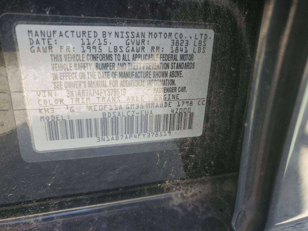 2015 NISSAN SENTRA