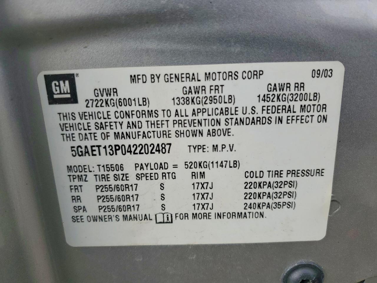 2004 BUICK Rainier