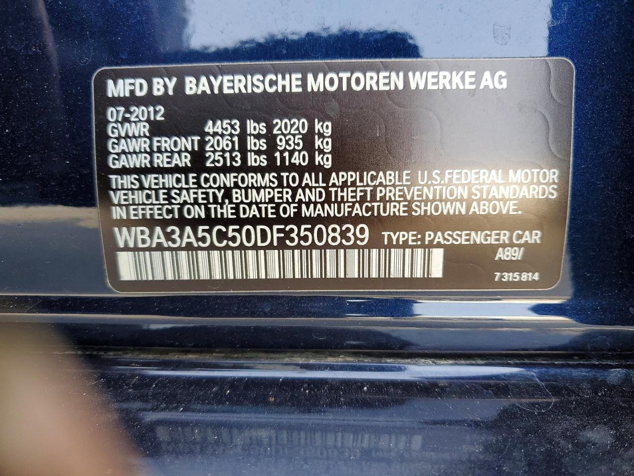 2013 BMW 3 SERIES